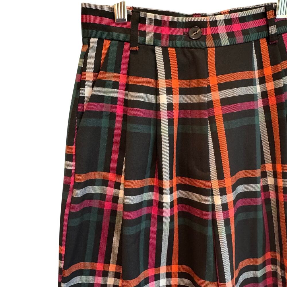 ASOS plaid tapered trousers high rise fall winter check pants size 4 preppy - Picture 6 of 9